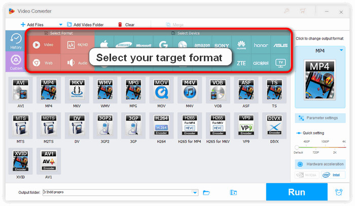 Choose Output Format